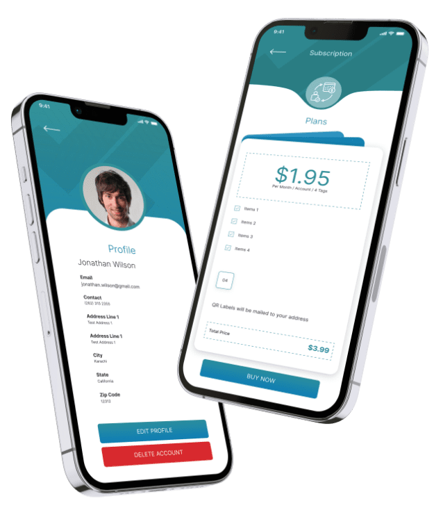 Application mobile screenshot